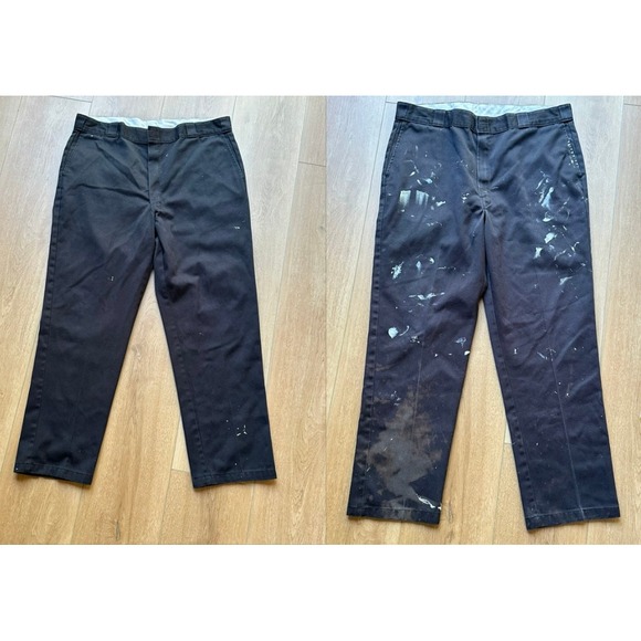 Pair of Vintage Dickies Paint Splatter Work Workwear Skate Grunge Pants‎ 39x31 - Picture 1 of 12